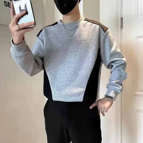 Sweatshirt Homme Épissé Col Rond - Hoodie Manches Longues Tendance Printemps/Automne SUN N.