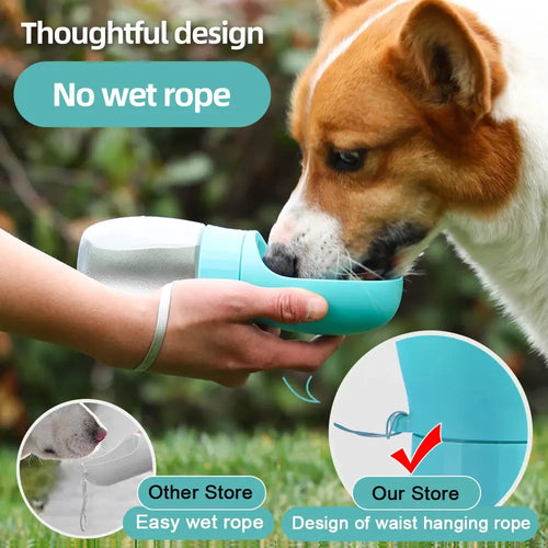 Portable Dog Water Bottle 500ml with Built in Bowl