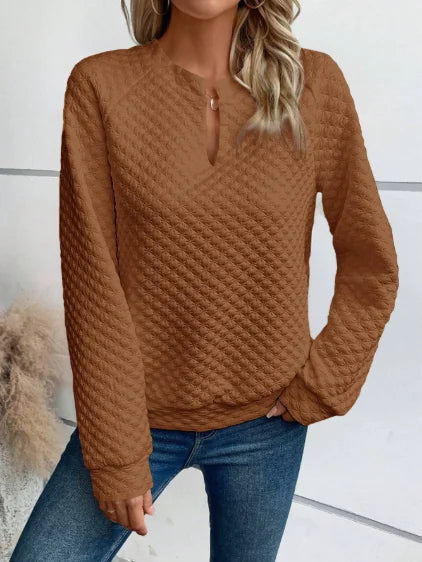 Sweat-shirt Femme Col V Profond - Hoodie Ample Manches Longues Printemps/Automne 2025 SUN N.