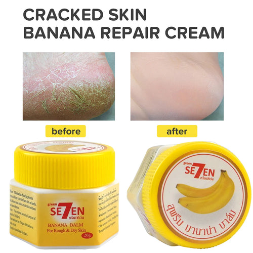 Soin du talon Ultra hydratant et craquelé avec extrait de banane pour les pieds secs et rugueux, renouvellement nocturne, 20 g/bouteille SUN N.