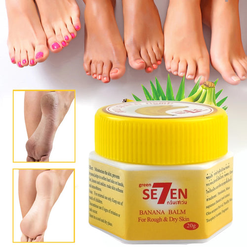 Soin du talon Ultra hydratant et craquelé avec extrait de banane pour les pieds secs et rugueux, renouvellement nocturne, 20 g/bouteille SUN N.