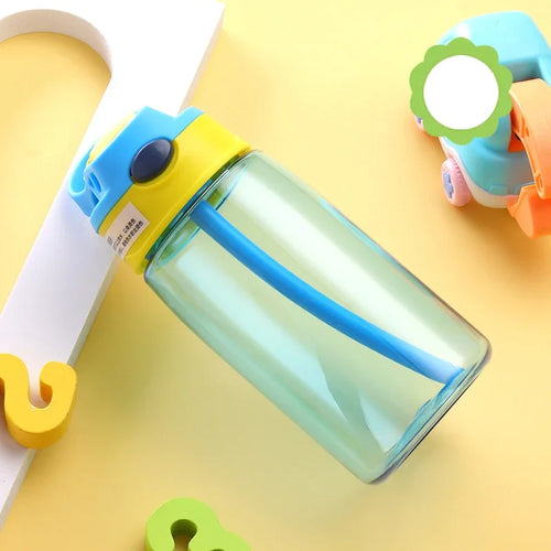 Bouteille d'eau 480ml avec Paille pour Enfants Filles - Portable Sport Gym