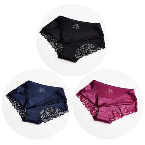 Culottes Dentelle Femme en satin doux avec détails en dentelle, design élégant et confortable