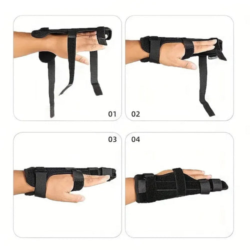 Attelle de doigt Boxer - Support métacarpien et articulations pour auriculaire, annulaire, majeur - Orthèse main droite ou gauche ajustable SUN N.