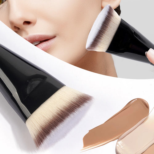 Set 2 pinceaux maquillage – Fond de teint plat, contour angle sous les yeux, crème liquide SUN N.