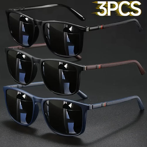 2/3 paires de lunettes de soleil de luxe carrées vintage pour hommes et femmes, idéales pour le cyclisme, la mode, les voyages, la conduite, la pêche, protection UV400 SUN N.