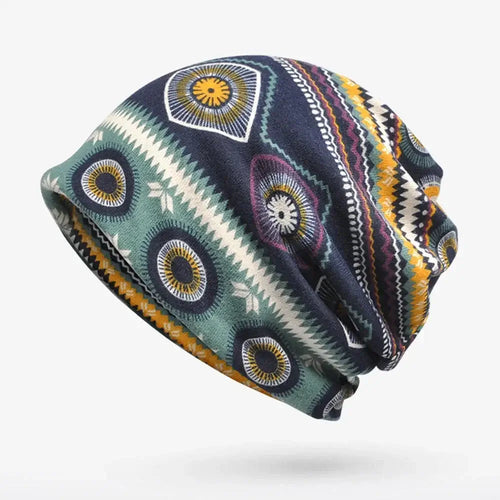 Bonnet Tricot Unisexe avec motifs colorés, style streetwear, doux et élastique, parfait pour le printemps.