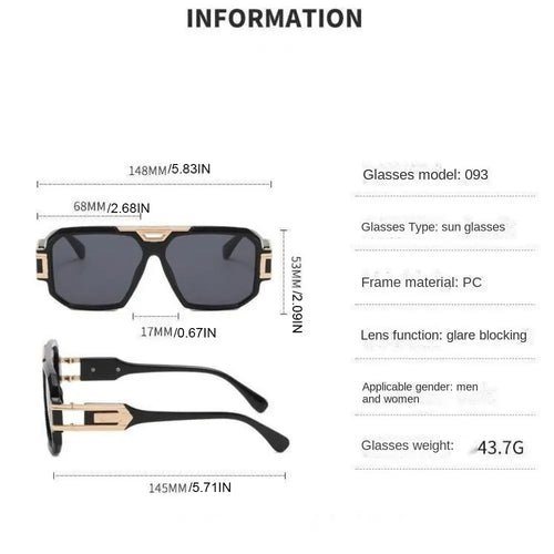 Lunettes de soleil rétro carrées à monture complète, grande monture surdimensionnée, Anti-UV, Uv400, rétro HD, accessoire de Costume SUN N.