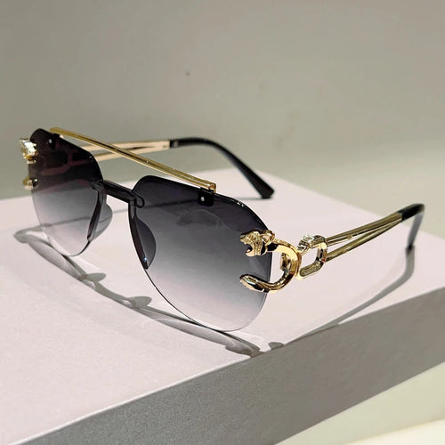 KAMMPT lunettes de soleil pilote sans monture hommes mode Vintage dégradé nuances décontractées femmes à la mode marque Design décor extérieur lunettes de soleil SUN N.