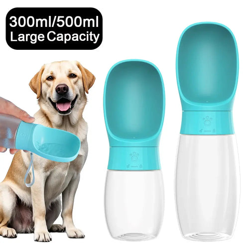 Portable Dog Water Bottle 500ml with Built in Bowl
