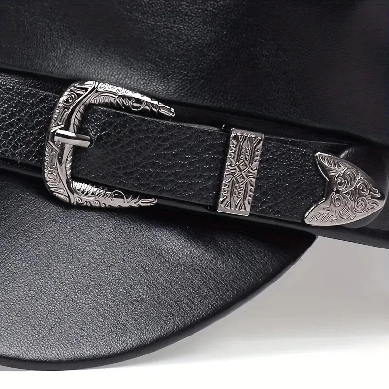 Fashion Women Large Belt Buckle Leather SUN N.
