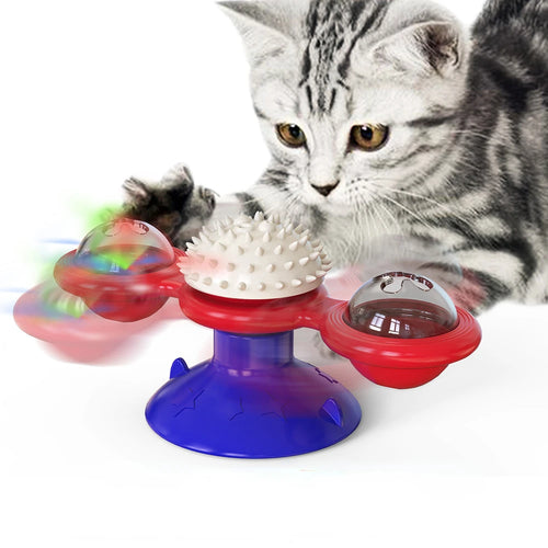 Moulin à vent pour chat, jouet interactif pour animaux de compagnie, Puzzle, jeu pour chat, plateau tournant pour chaton, brosse à dents, fournitures pour animaux de compagnie SUN N.