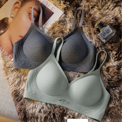 Soutien Gorge Push Up Sans Couture  pour femme, sous-vêtement sexy, sans fil, creux, confortable, respirant, section fine SUN N.