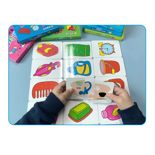 Cartes Montessori jouets éducatifs pour enfants apprentissage Puzzles éducatifs développer des jeux cognitifs pour bébés enfants bébé roman SUN N.