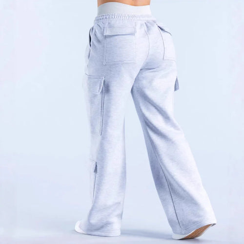 Pantalon Droit Femme Pantalon Femme printemps été poche polyvalent déplacements décontracté personnalité Pantalon femmes droit décontracté couleur unie Pantalon SUN N.