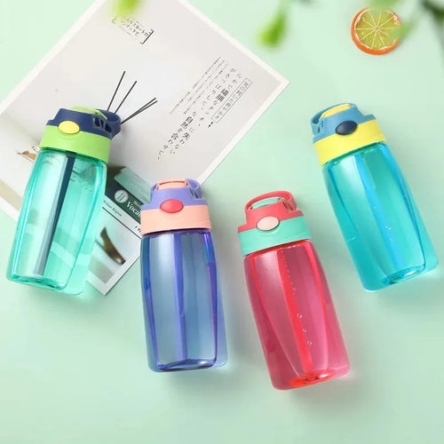 Bouteille d'eau 480ml avec Paille pour Enfants Filles - Portable Sport Gym