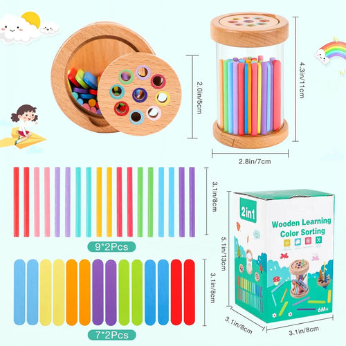 Jouets Montessori en bois, jouets de tri des couleurs, motricité Fine, jeux de correspondance sensorielle, jouets éducatifs pour enfants de 1 à 3 ans, cadeau de 3 ans et plus SUN N.
