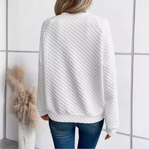 Sweat-shirt Femme Col V Profond - Hoodie Ample Manches Longues Printemps/Automne 2025 SUN N.