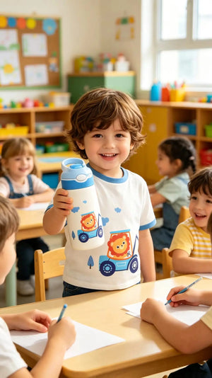 Kids Insulated Water Bottle with Straw 500ml BPA Free Stainless Steel