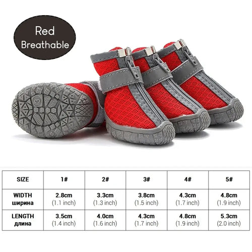 Bottes en caoutchouc pour chien – 4 pièces respirantes pour la marche et la randonnée SUN N.