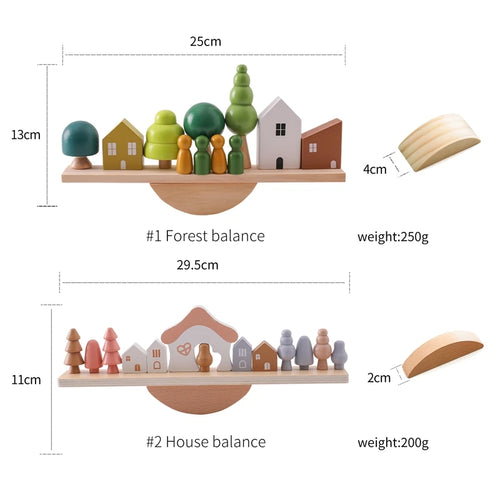 Jouet à Empiler Montessori en Bois – Blocs Sensoriels Forêt Bébé SUN N.