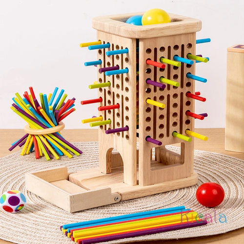Tour de jeu en bois Montessori, jouet avec bâtons, dés, développement de la motricité, bâton de comptage, jouet éducatif mathématique pour enfants SUN N.