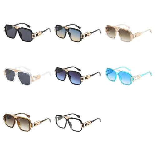 Lunettes de soleil rétro carrées à monture complète, grande monture surdimensionnée, Anti-UV, Uv400, rétro HD, accessoire de Costume SUN N.