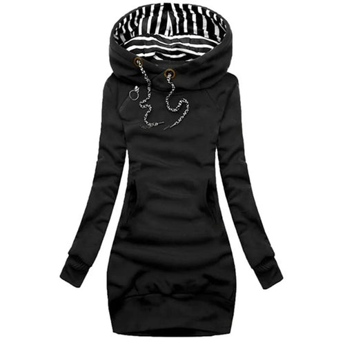 Robe à Capuche Slim – Couleur Unie, Manches Longues & Cordon de Serrage SUN N.