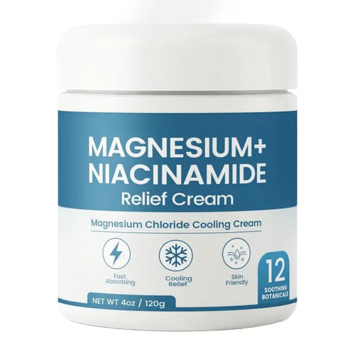 Crème Apaisante Magnésium Niacinamide pour le Soulagement des Douleurs Nerveuses, Hydratation Profonde, Réparation de la Barrière Cutanée, Baume Apaisant pour les Articulations, les Genoux et les Muscles SUN N.