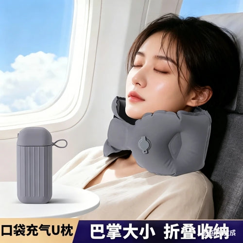Oreiller de Voyage Gonflable en U – Pliable & Portable SUN N.