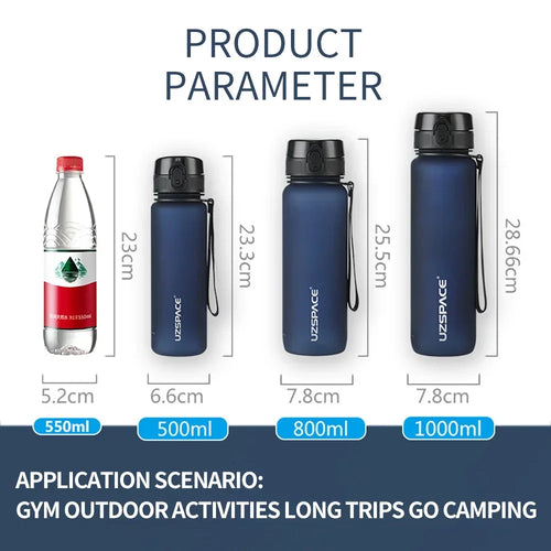 Bouteilles d'eau Sans BPA Étanches 350ML/800ML - Enfants Adultes Sport Gym