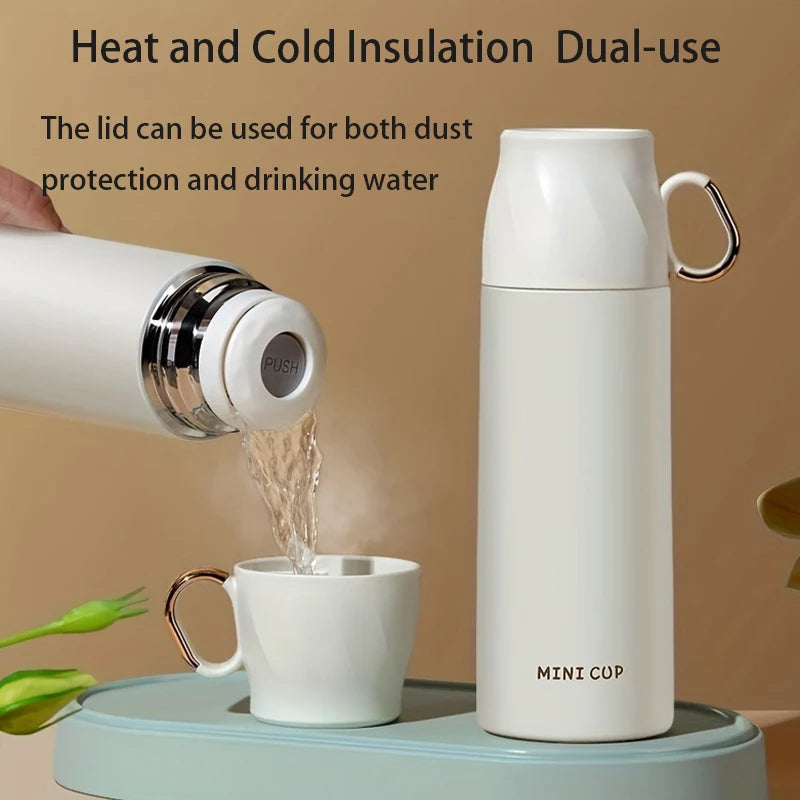 Mini Insulated Thermos Stainless Steel Portable Vacuum Bottle with Cup Lid
