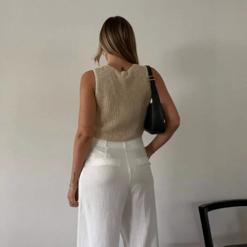 knitted crop top women summer solid color short sleeve Y2K top