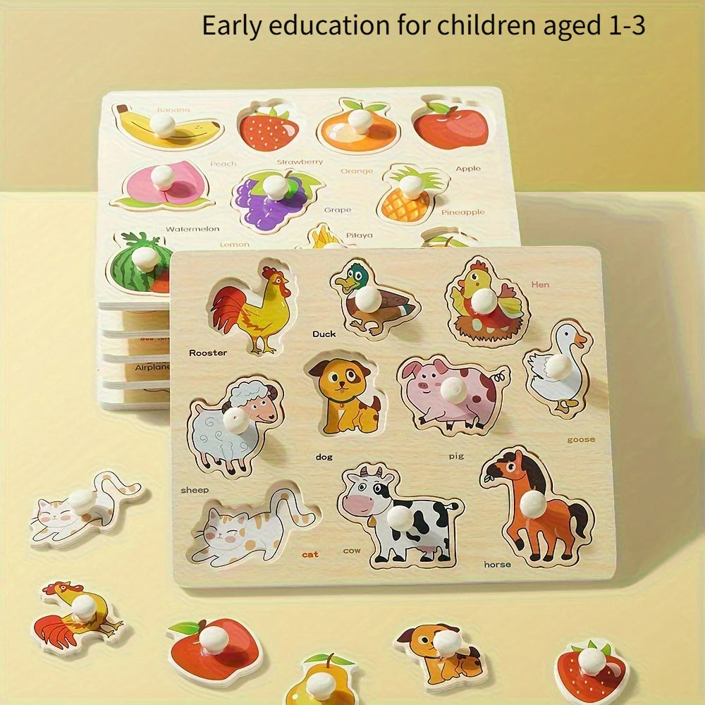 Puzzle Montessori Éducatif – Planche de Géométrie & Correspondance de Formes SUN N.