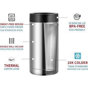 Stainless Steel Can Cooler Vacuum Insulated Beer and Soda Holder