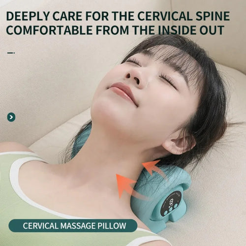 cervical traction pillow with heat and ems neck massager