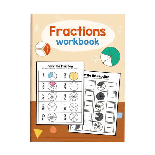 Cahier d'exercices de Fractions Montessori, outils pédagogiques pour l'apprentissage de l'arithmétique, livre de Test de formation cognitive des mathématiques pour l'école primaire de la 3e à 4e à l'école primaire SUN N.