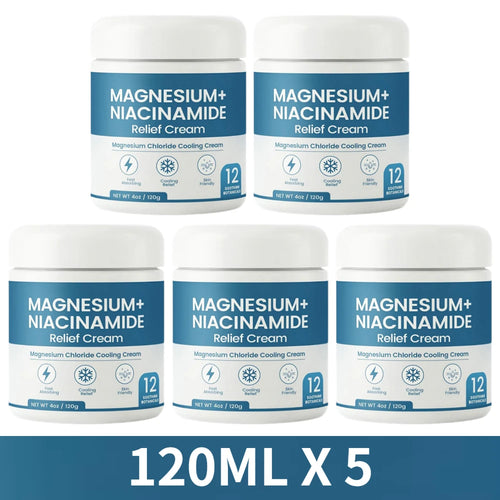 Crème Apaisante Magnésium Niacinamide pour le Soulagement des Douleurs Nerveuses, Hydratation Profonde, Réparation de la Barrière Cutanée, Baume Apaisant pour les Articulations, les Genoux et les Muscles SUN N.
