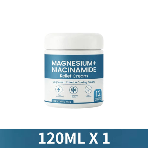 Crème Apaisante Magnésium Niacinamide pour le Soulagement des Douleurs Nerveuses, Hydratation Profonde, Réparation de la Barrière Cutanée, Baume Apaisant pour les Articulations, les Genoux et les Muscles SUN N.
