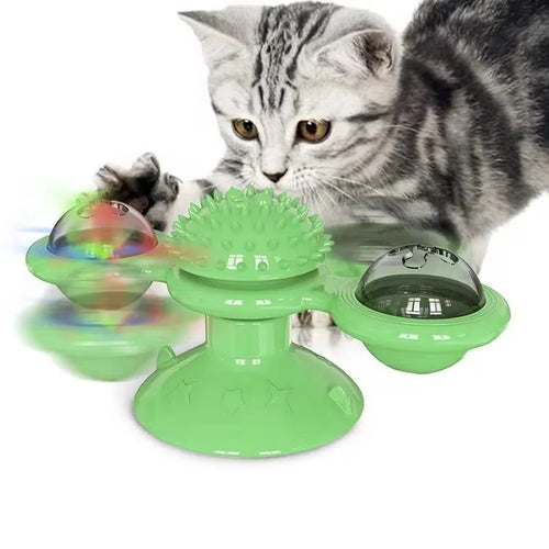 Moulin à vent pour chat, jouet interactif pour animaux de compagnie, Puzzle, jeu pour chat, plateau tournant pour chaton, brosse à dents, fournitures pour animaux de compagnie SUN N.