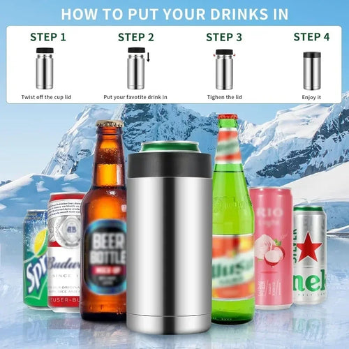 Stainless Steel Can Cooler Vacuum Insulated Beer and Soda Holder