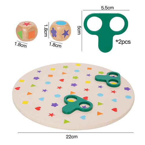 Jeu de Société Montessori – Couleurs, Formes et Dés Éducatif SUN N.
