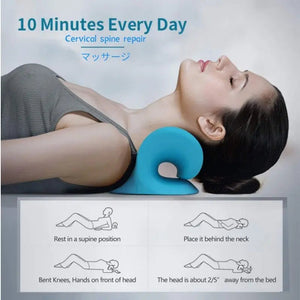 Appareil de traction cervicale - Étireur de cou et épaules - Oreiller de massage chiropratique pour soulagement douleur et alignement de la colonne SUN N.