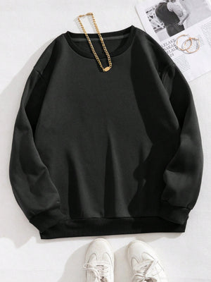 Sweat Femme Col Rond à Capuche - Pull-over Ample Couleur Unie Automne SUN N.