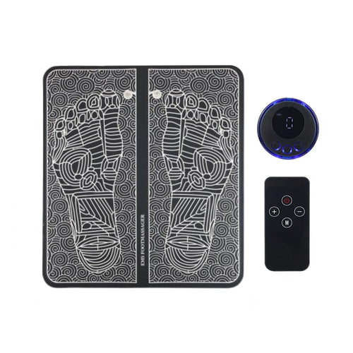 Tapis de massage des pieds EMS - Stimulation musculaire électrique - Soulagement douleur et amélioration circulation sanguine - Massage points d'acupuncture SUN N.