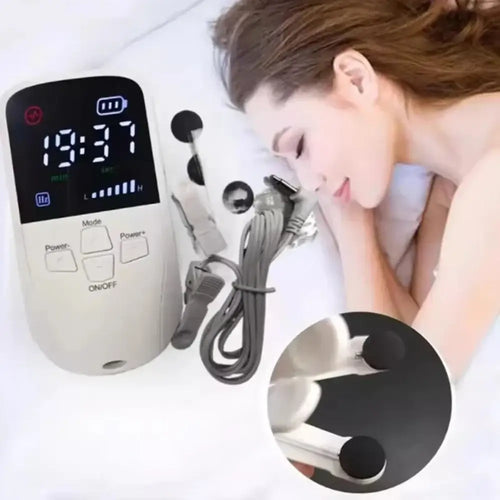 CES Clip de Stimulation du Nerf Vague en utilisation pour favoriser un sommeil réparateur et réduire l'anxiété.