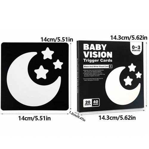 Cartes Flash Bébé Noir et Blanc – Stimulation Visuelle Éducative SUN N.