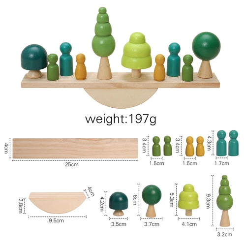 Jouet à Empiler Montessori en Bois – Blocs Sensoriels Forêt Bébé SUN N.
