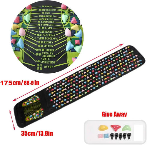 Tapis de massage des pieds par acupression - Chemin de galets imitant pierres douces - Tapis de marche santé pour relaxation et circulation sanguine SUN N.