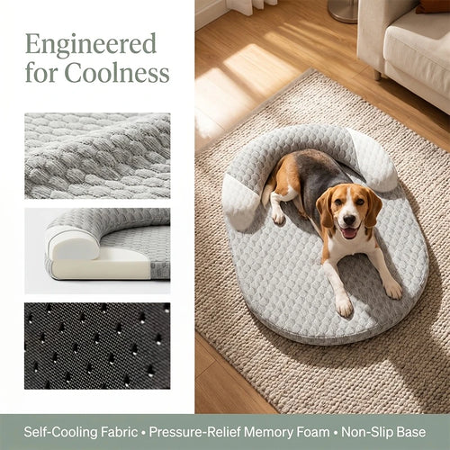 Tapis Rafraîchissant en Soie Glacée pour Animaux – Lit Ovale Respirant SUN N.